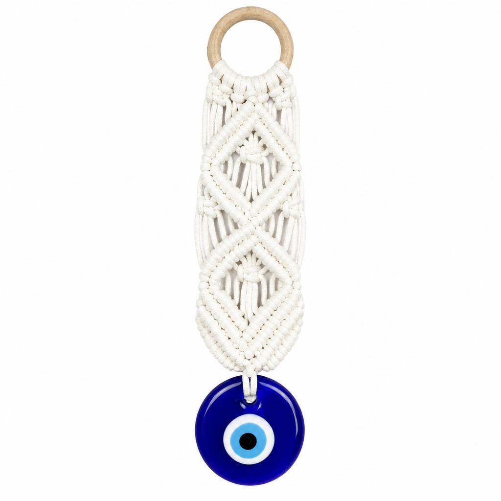 Crochet evil eye door hanger for home protection, Kharze Zarka