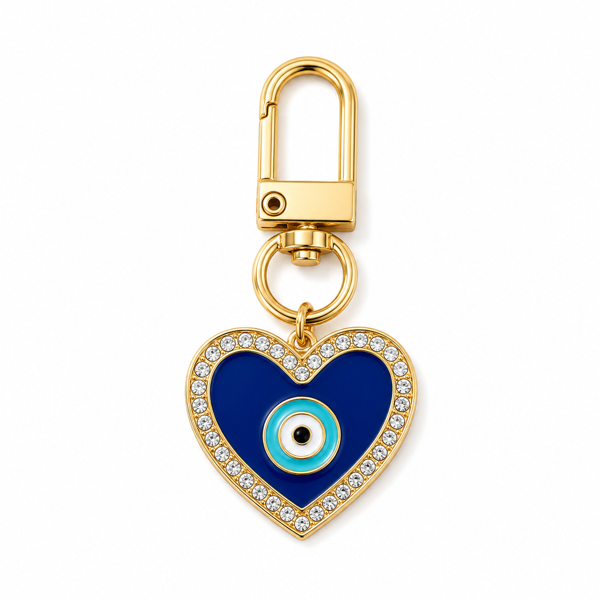 Evil eye bag charm, tarnish-free, Kharze Zarka