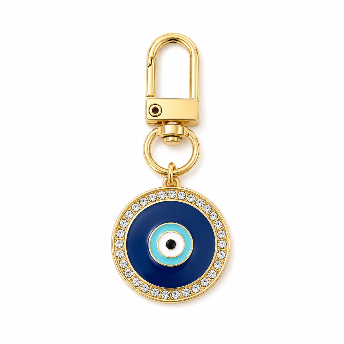 Glow and Shine evil eye bag charm, view 3, Kharze Zarka