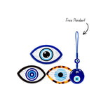 The Watchful Set, three evil eye hair clips with a free Tie The Hook pendant, Kharze Zarka