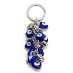 Heart-shaped evil eye keychain and bag charm, silver-plated, Kharze Zarka