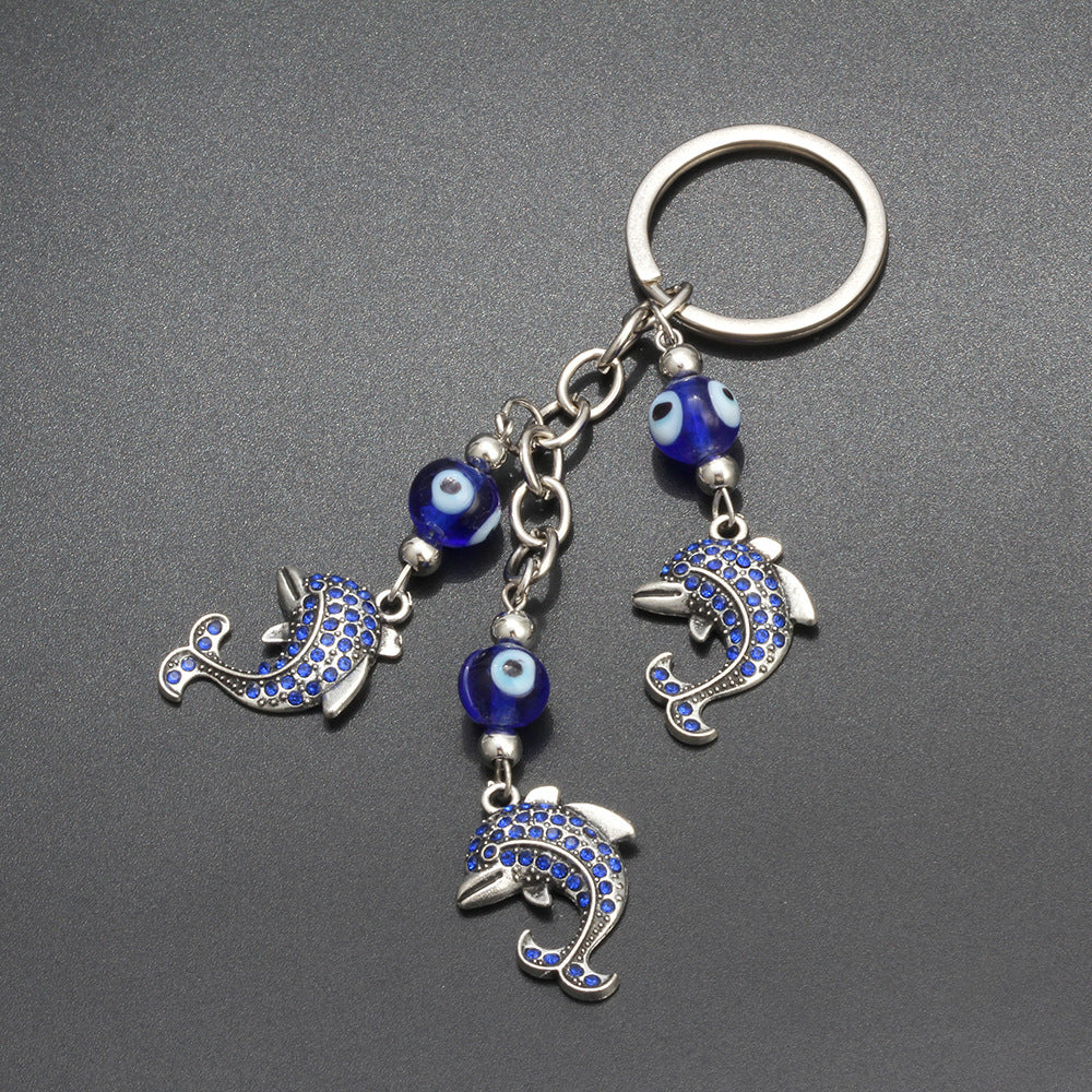 Ride The Wave evil eye keychain, view 2, Kharze Zarka