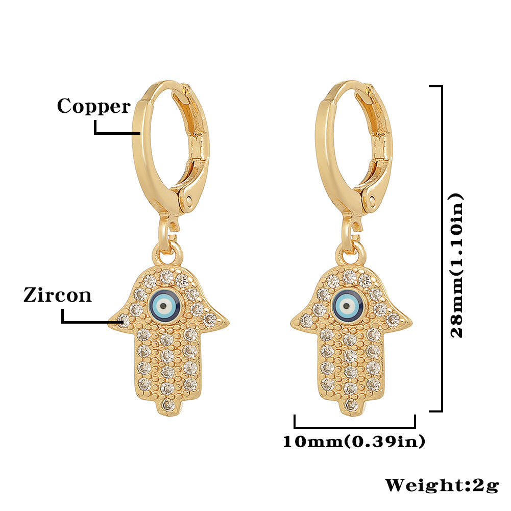 Eyes On Me evil eye earrings, view 5, Kharze Zarka
