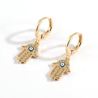 Eyes On Me evil eye earrings, view 2, Kharze Zarka