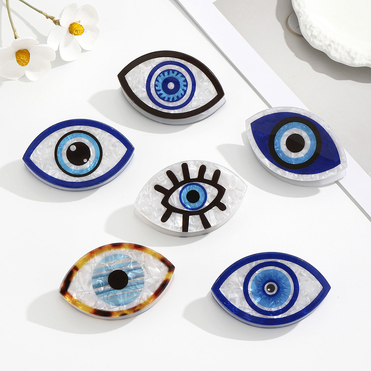 Watch Me evil eye hair clip, view 7, Kharze Zarka
