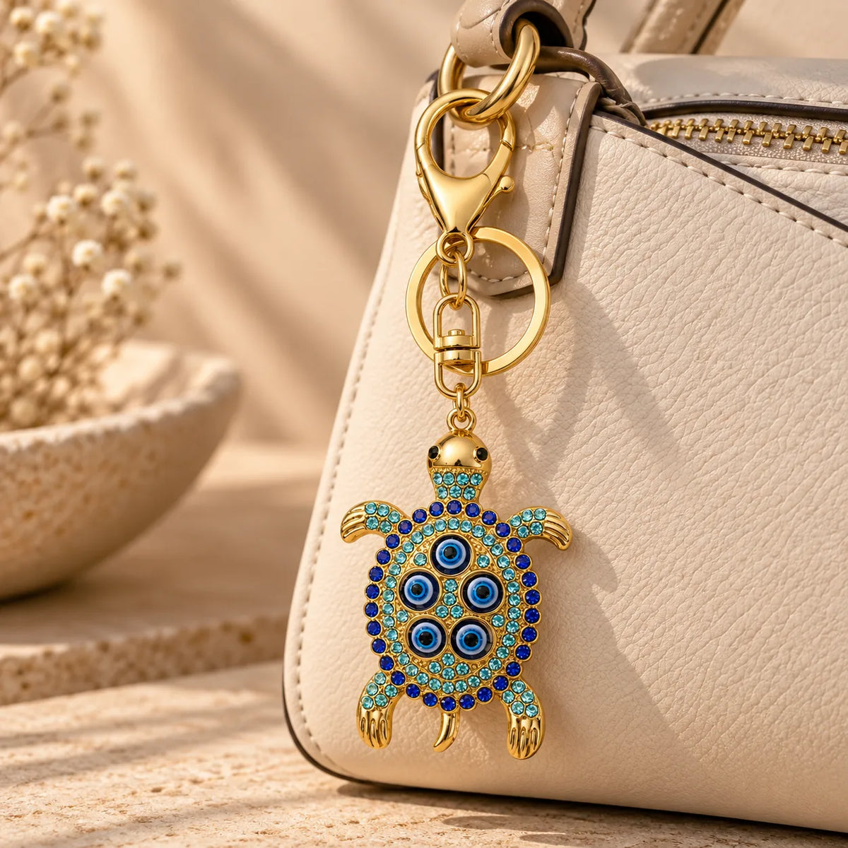 Protected in my Shell turtle keychain clipped to a bag, Kharze Zarka