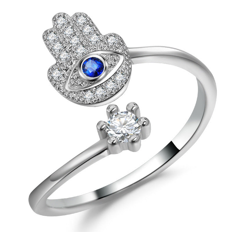 Eye'm Obsessed evil eye ring, view 2, Kharze Zarka