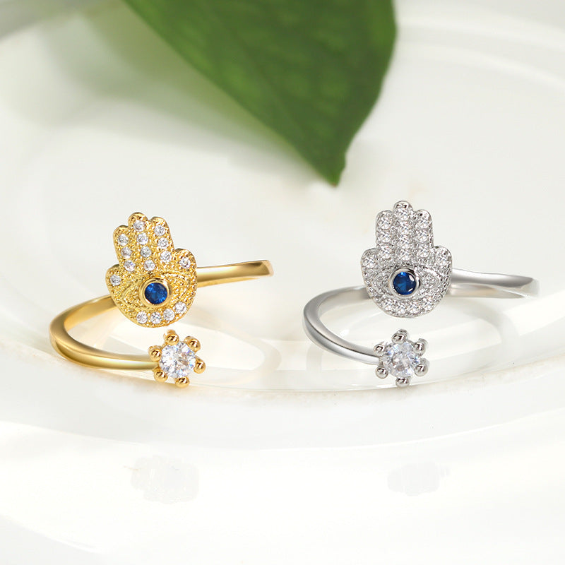Eye'm Obsessed evil eye ring, view 6, Kharze Zarka