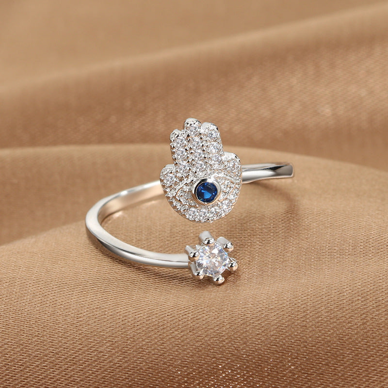 Eye'm Obsessed evil eye ring, view 5, Kharze Zarka