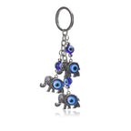 Elephant evil eye keychain and bag charm, silver-plated, Kharze Zarka