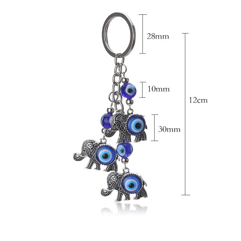 Lucky Steps evil eye keychain, view 2, Kharze Zarka